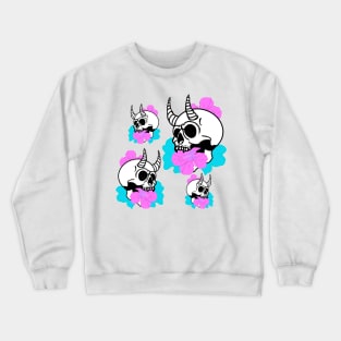 Floral Demon Skull Crewneck Sweatshirt